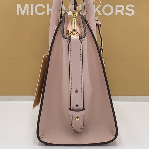 Michael Kors Avril Small Leather Top-Zip Satchel Powder Blush color - Picture 16 of 16